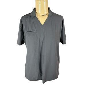 Grey's Anatomy Edge Scrub Top Womens Medium Black Short Sleeve